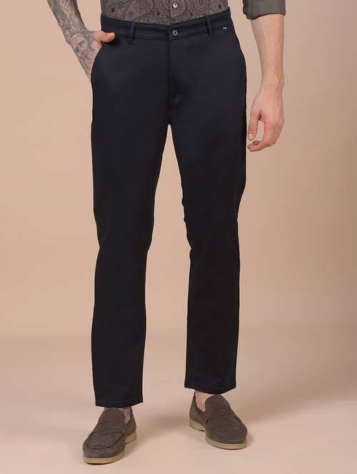 men solid mid rise straight fit chinos - 21985010 - Standard Image - 0