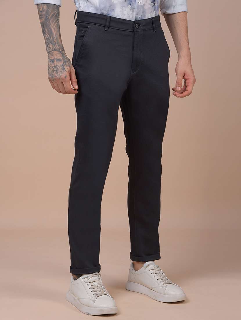 men solid mid rise slim fit chinos  - 21985021 -  Standard Image - 1