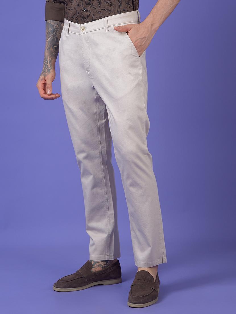 men solid mid rise slim fit chinos - 21985028 - Standard Image - 1
