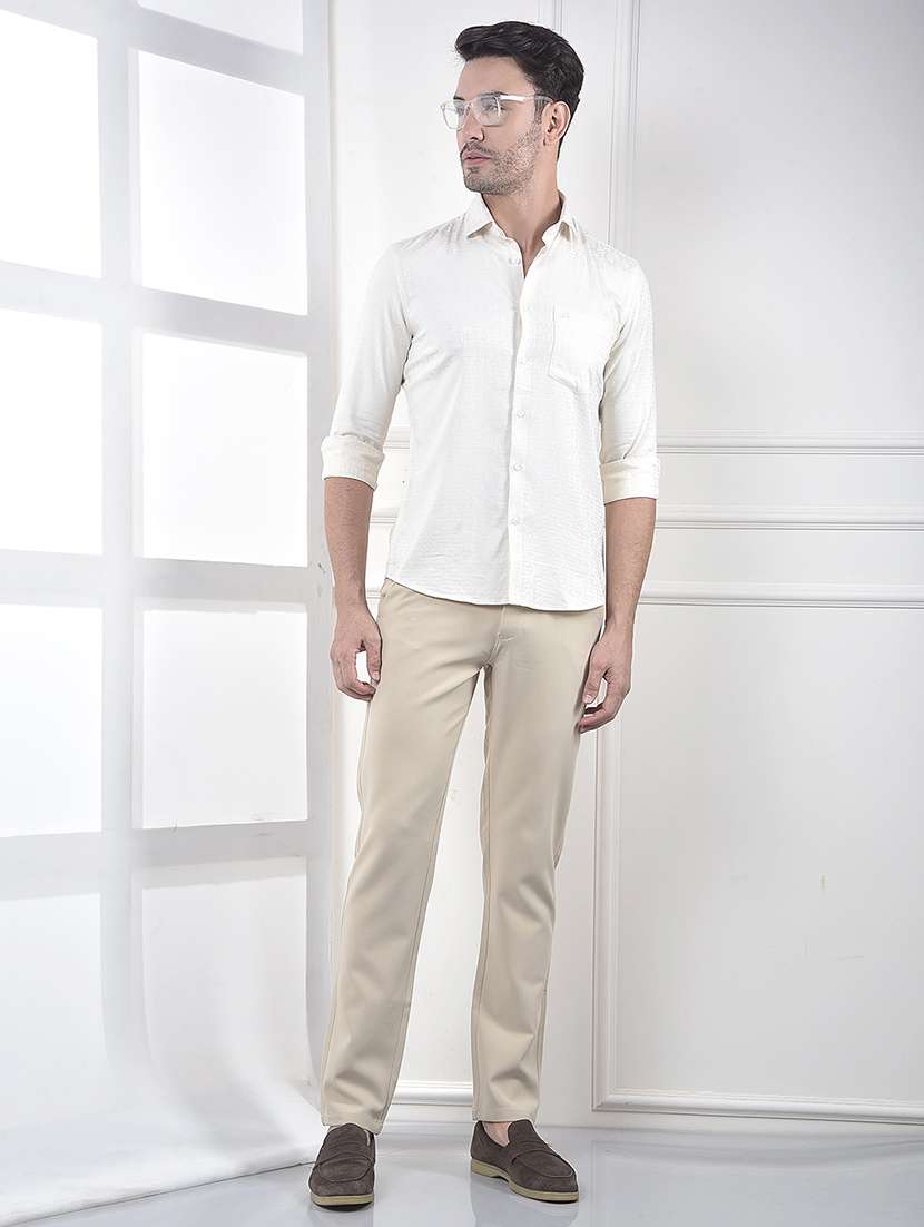 men solid mid rise slim fit chinos  - 21985032 -  Standard Image - 6