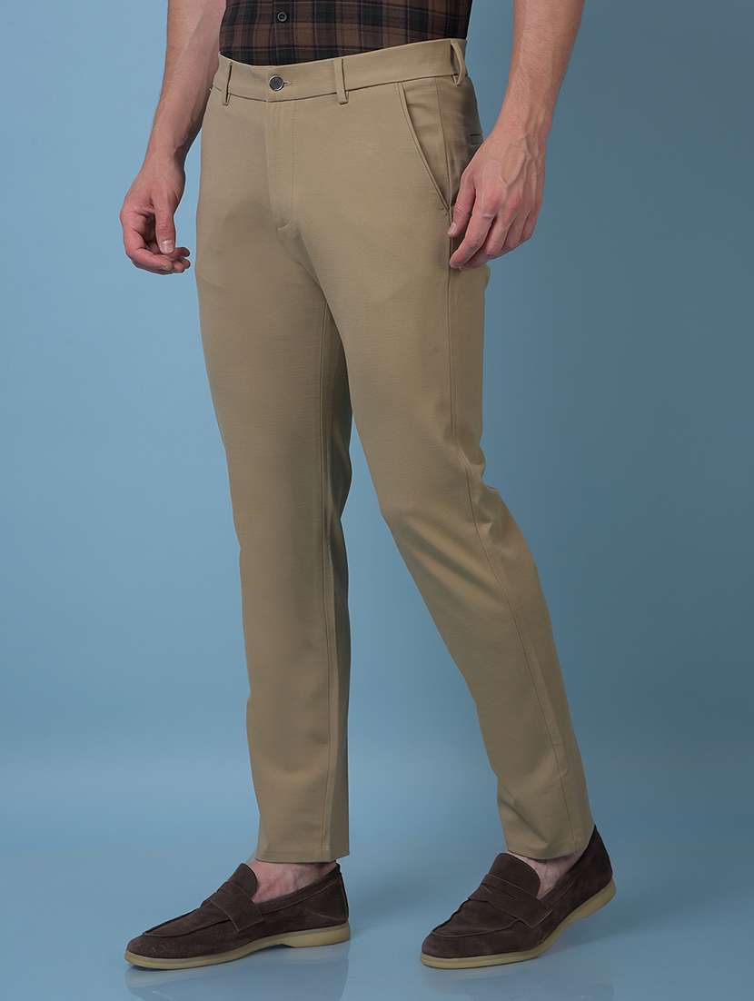 men solid mid rise slim fit chinos  - 21985034 -  Standard Image - 1