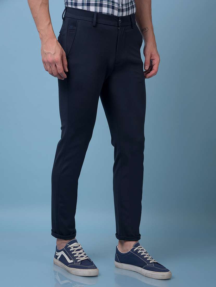 men solid mid rise slim fit chinos  - 21985035 -  Standard Image - 1