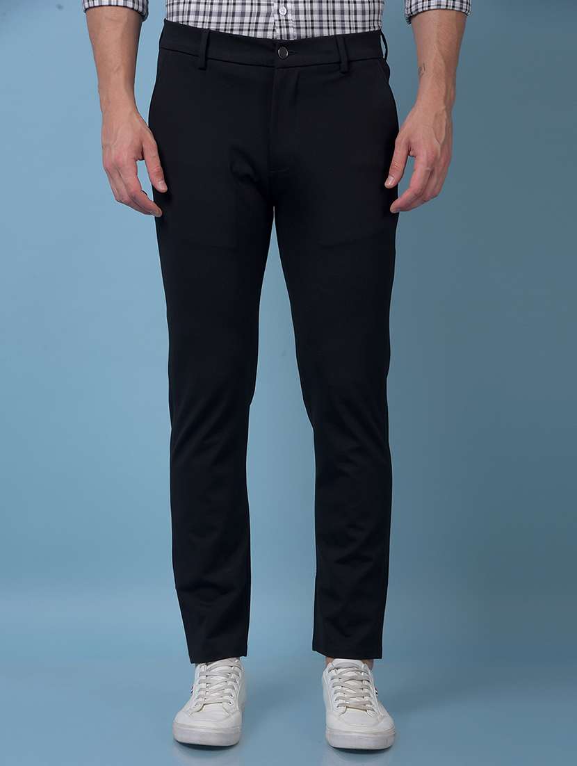 men solid mid rise slim fit chinos 