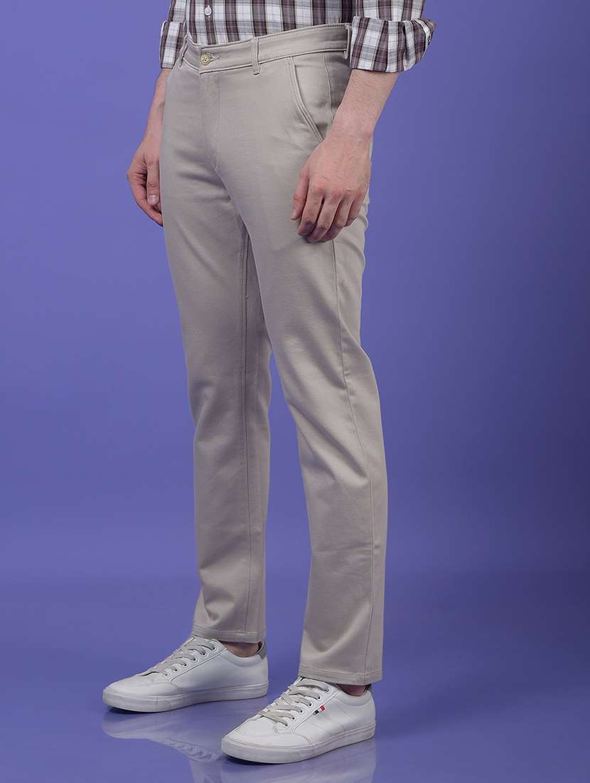 men solid mid rise slim fit chinos  - 21985052 -  Standard Image - 1