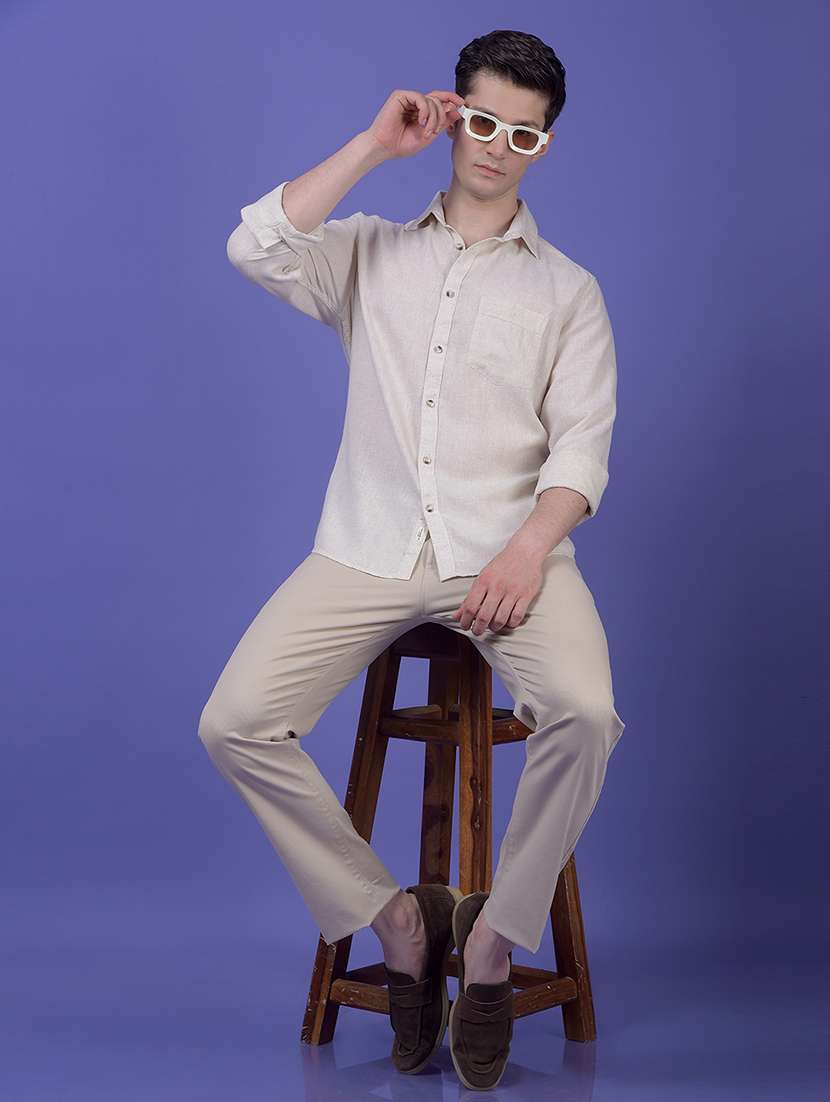 men solid mid rise straight fit chinos - 21985057 - Standard Image - 4