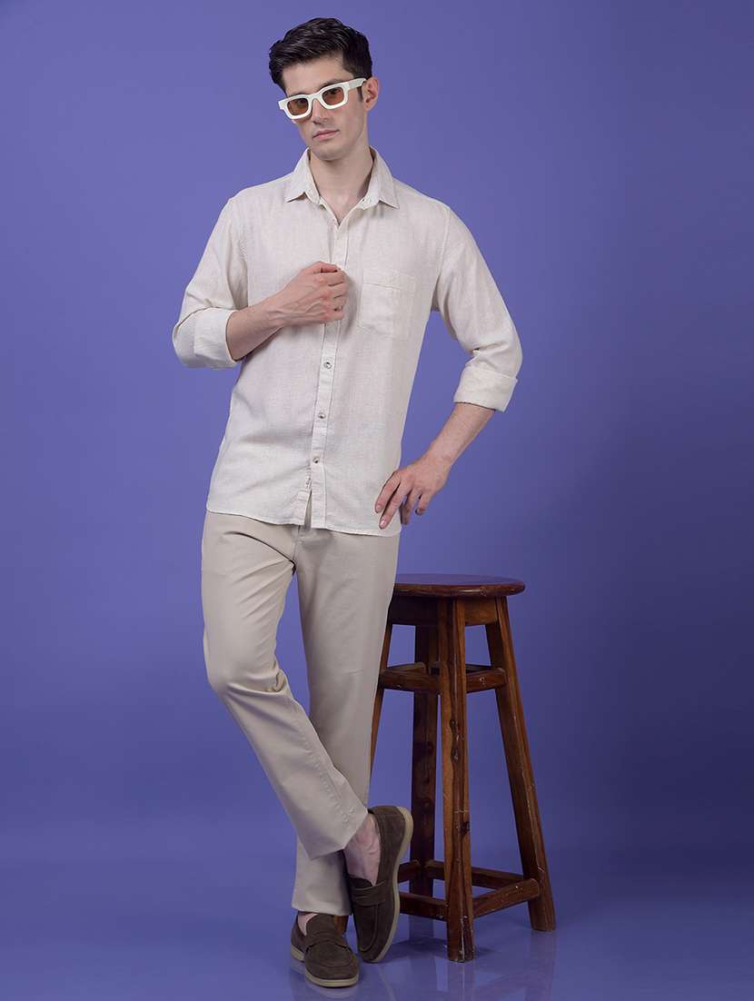 men solid mid rise straight fit chinos - 21985057 - Standard Image - 6