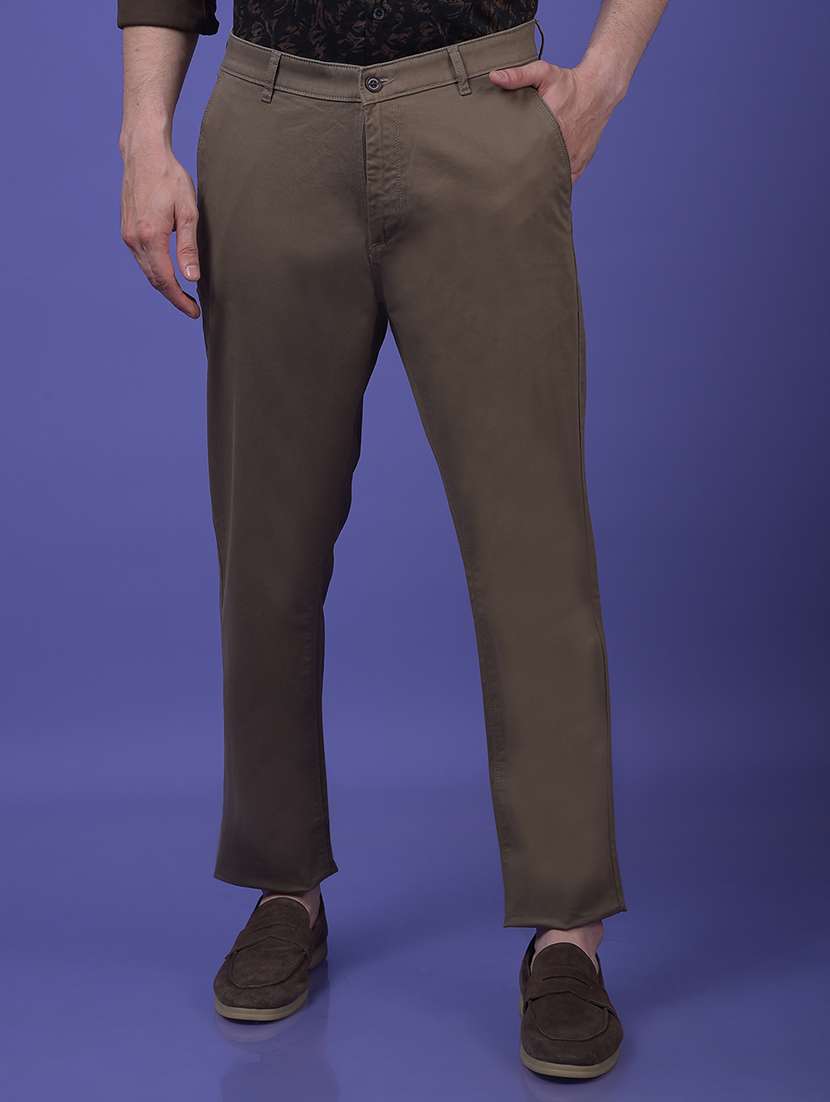 men solid mid rise straight fit chinos - 21985058 - Zoom Image - 0