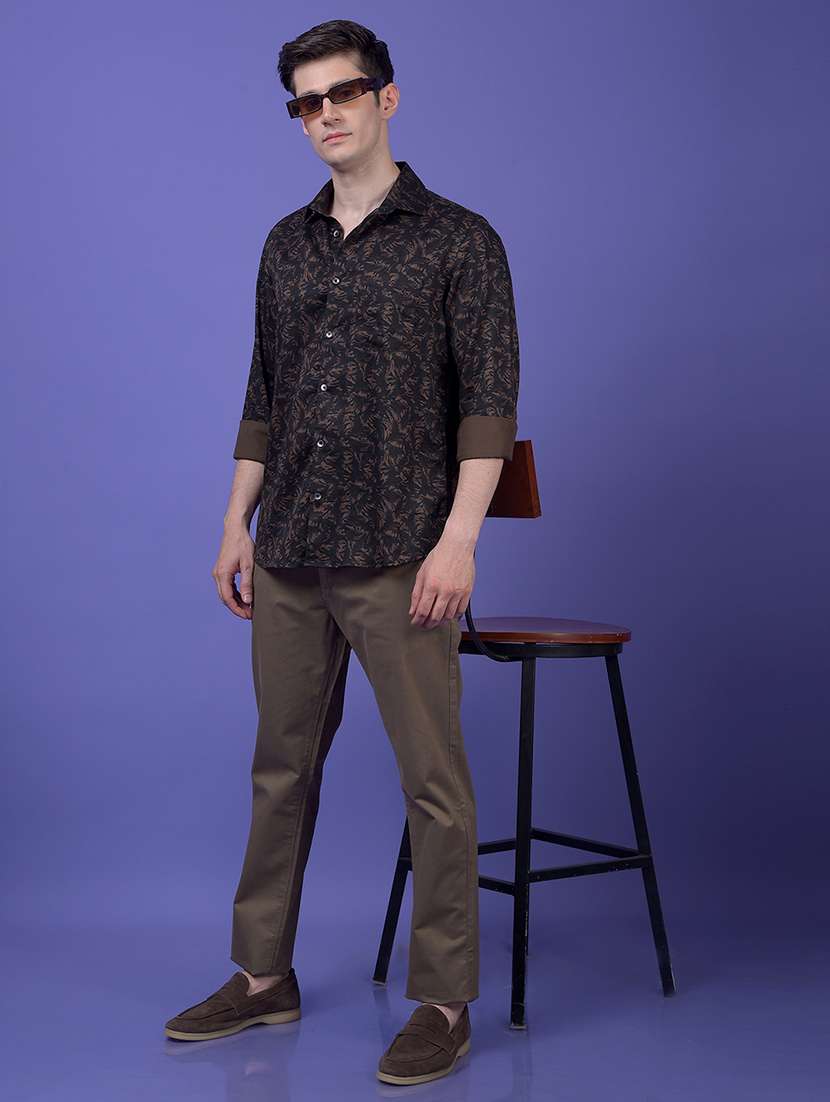 men solid mid rise straight fit chinos - 21985058 - Standard Image - 6
