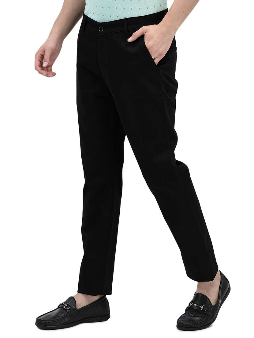 men solid mid rise slim fit chinos - 21985067 - Standard Image - 1