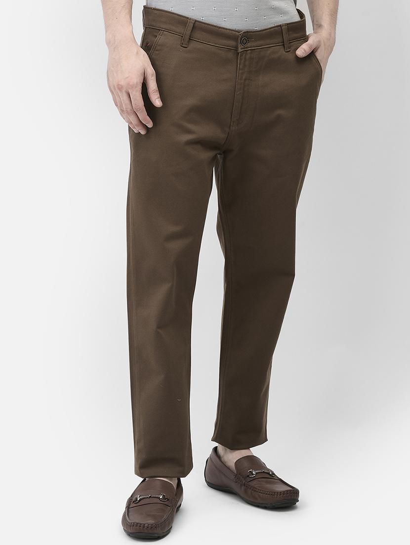 men solid mid rise straight fit chinos 
