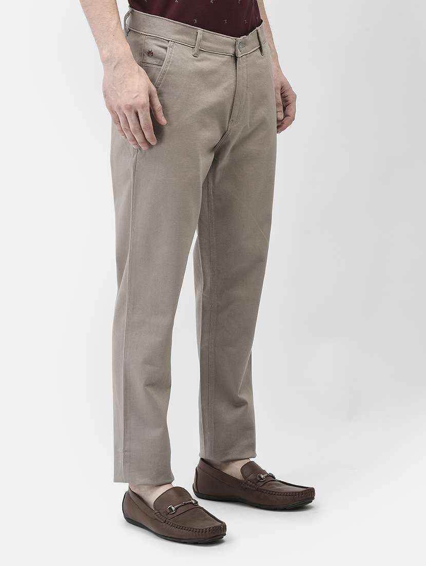 men solid mid rise straight fit chinos - 21985074 - Standard Image - 1