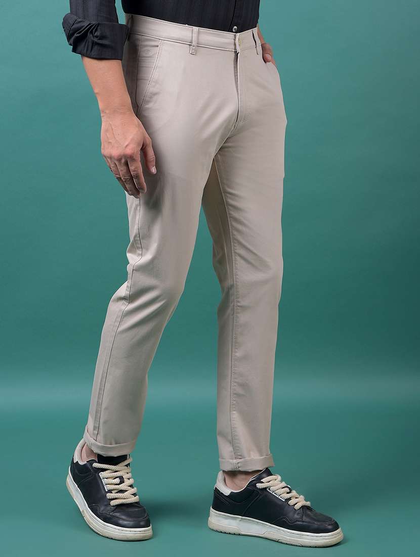 men solid mid rise slim fit chinos  - 21985084 -  Standard Image - 1
