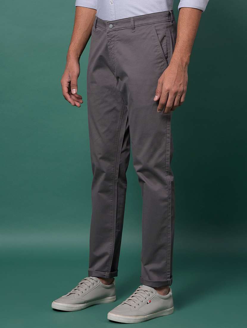 men solid mid rise slim fit chinos  - 21985086 -  Standard Image - 1