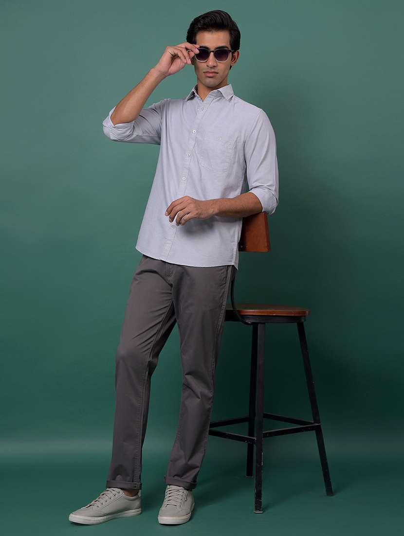 men solid mid rise slim fit chinos  - 21985086 -  Standard Image - 6