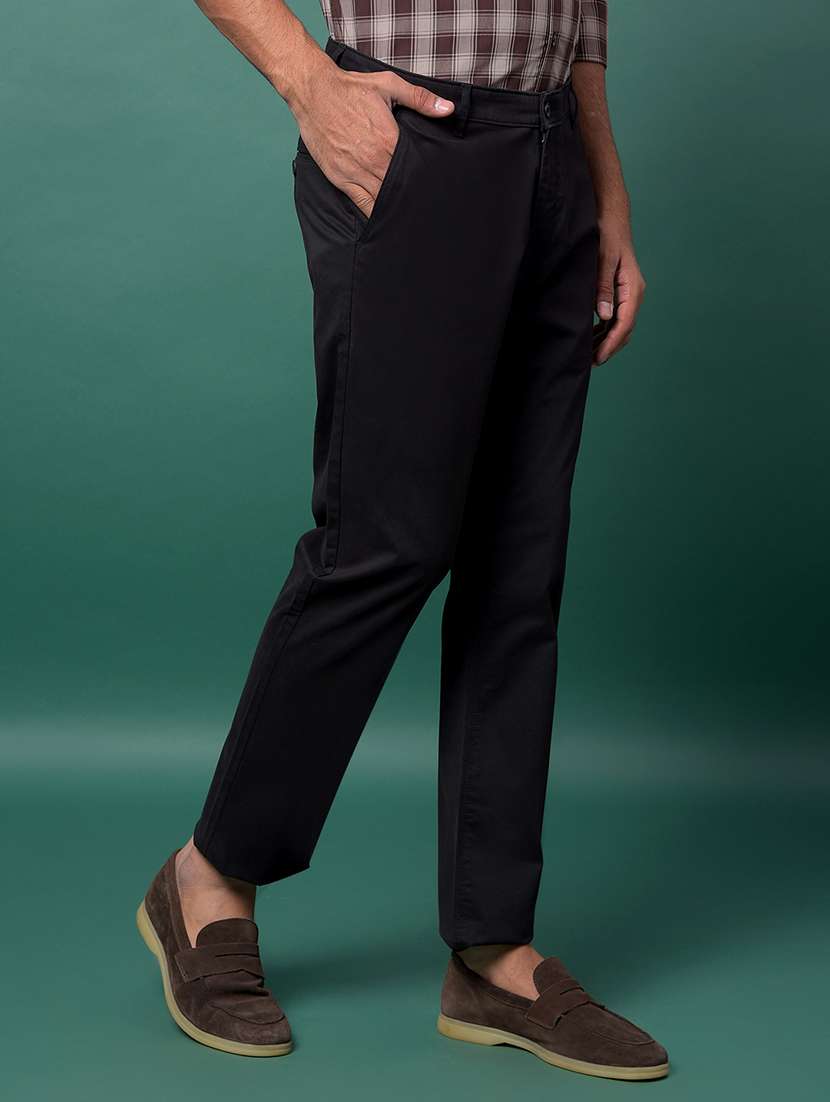 men solid mid rise straight fit chinos - 21985089 - Standard Image - 1