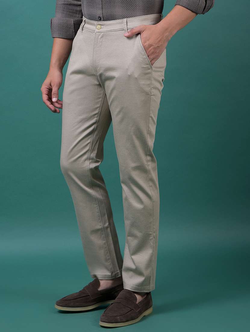 men solid mid rise straight fit chinos  - 21985094 -  Standard Image - 1