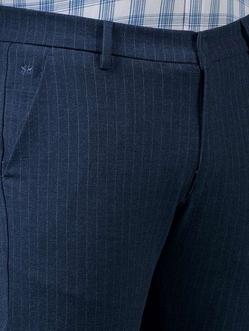 men striped mid rise slim fit chinos - 21985096 - Standard Image - 6
