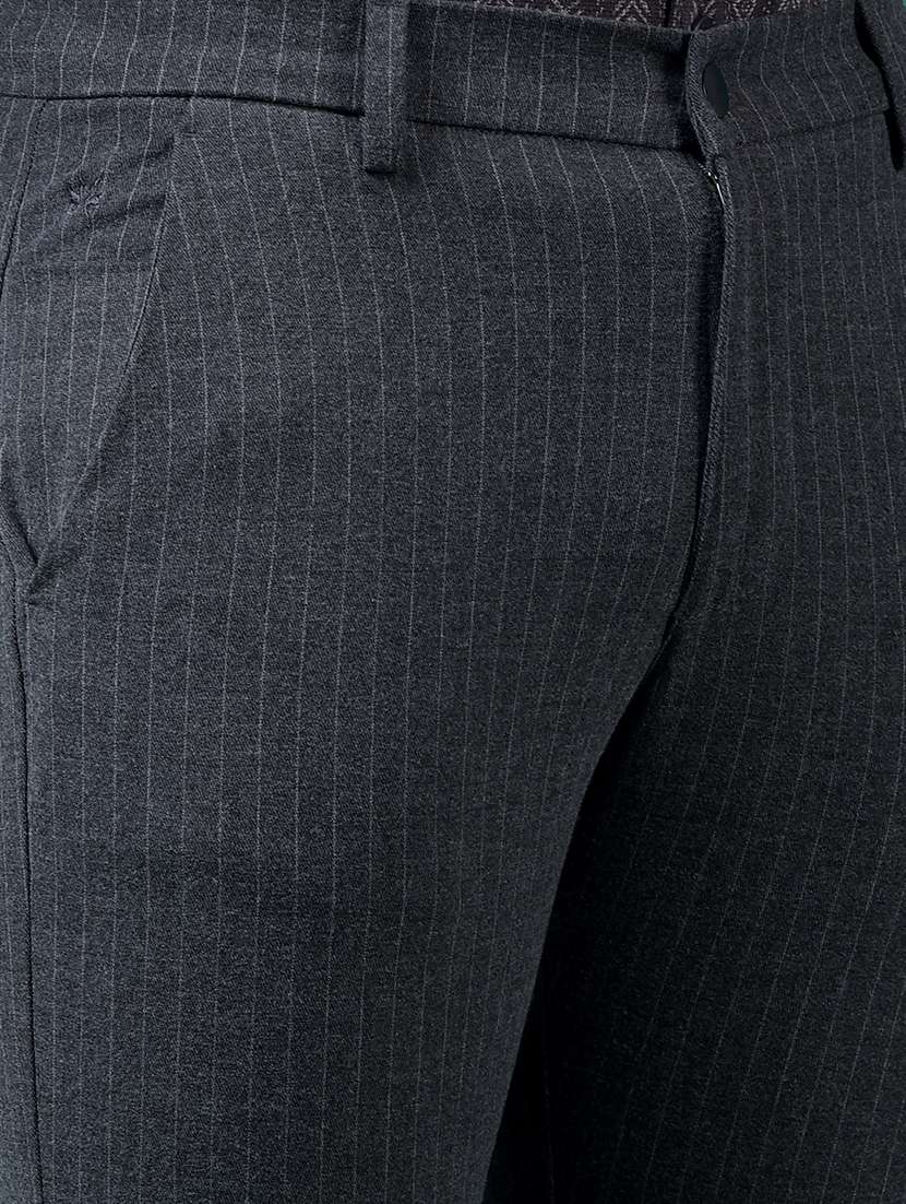 men striped mid rise slim fit chinos - 21985097 - Standard Image - 6