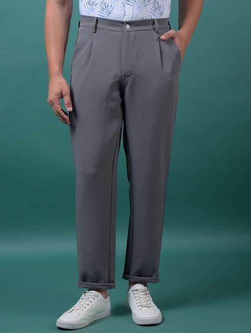 men solid mid rise straight fit chinos - 21985099 - Standard Image - 0