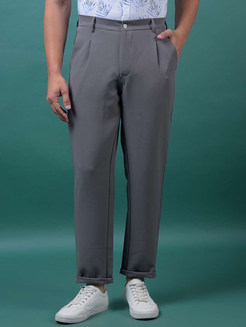 men solid mid rise straight fit chinos - 21985099 - Zoom Image - 0