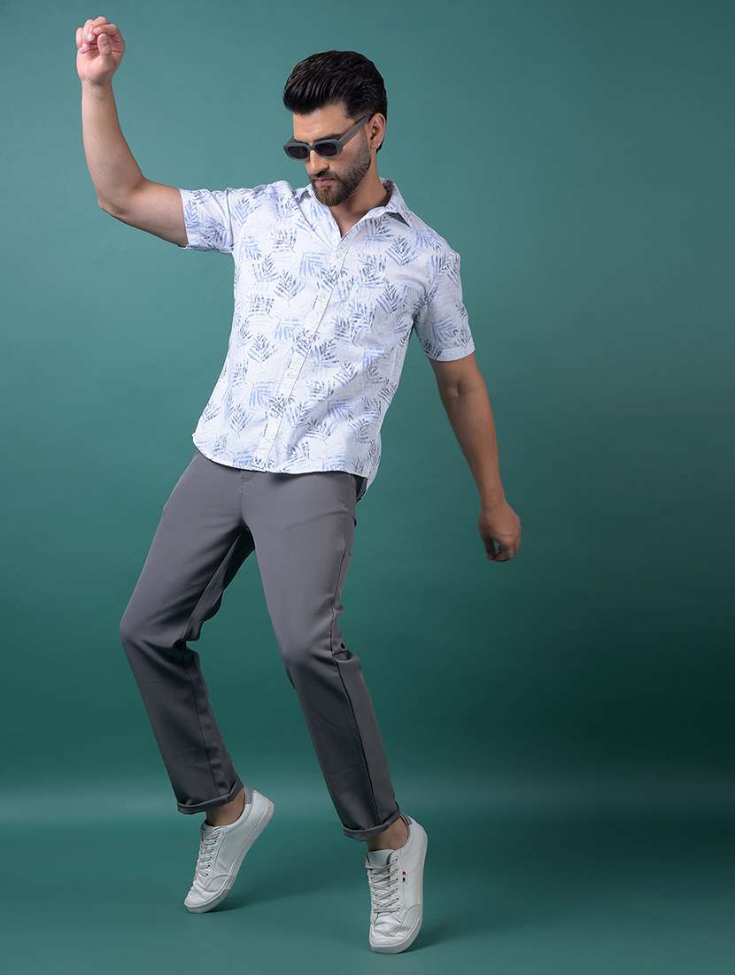 men solid mid rise straight fit chinos - 21985099 - Standard Image - 6