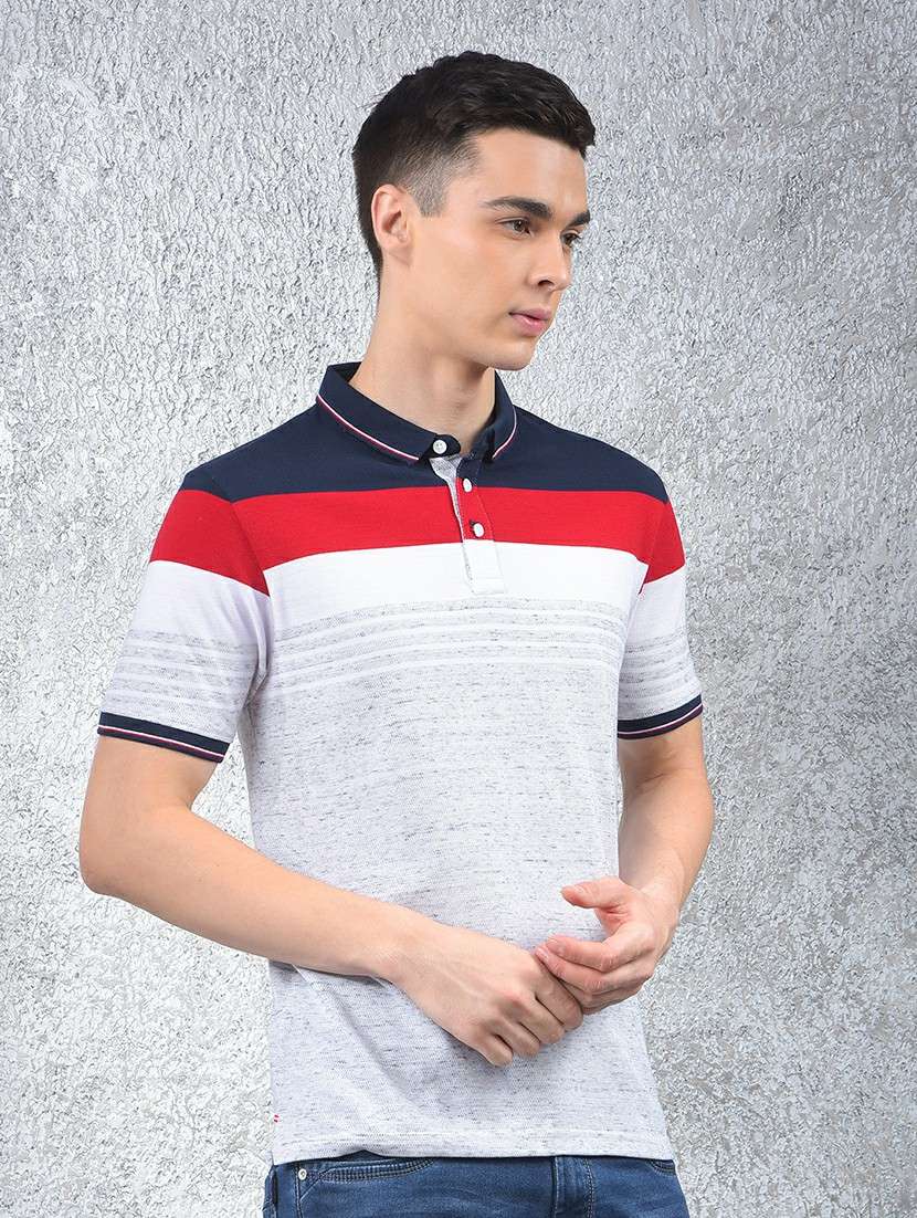 men color blocked short sleeve regular fit polo t-shirt - 21985126 - Standard Image - 1