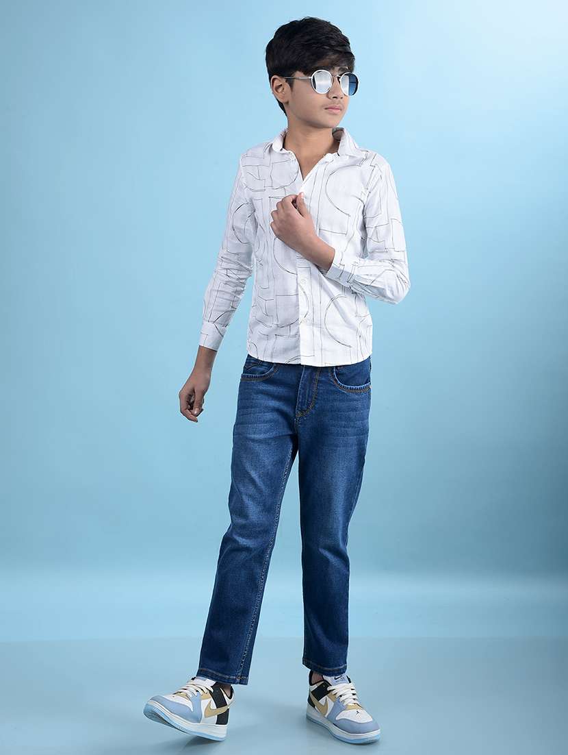 boys solid mid rise straight fit jeans - 21985136 -  Standard Image - 4