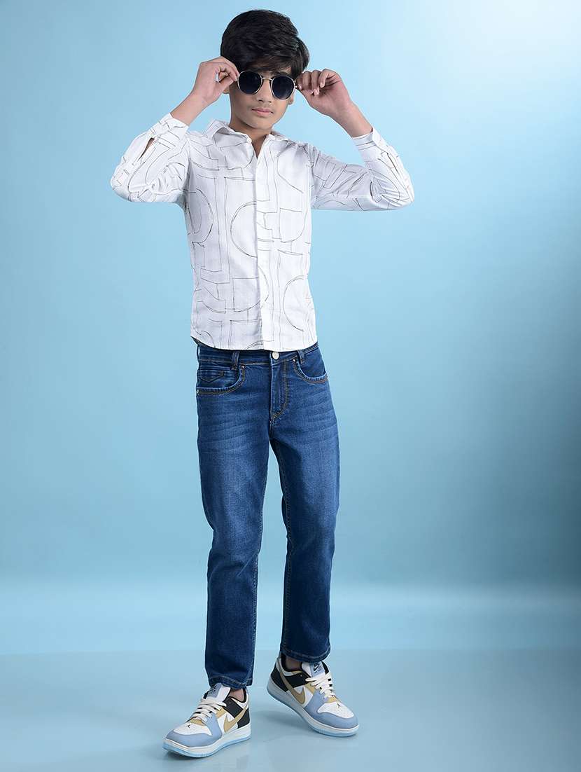 boys solid mid rise straight fit jeans - 21985136 -  Standard Image - 6