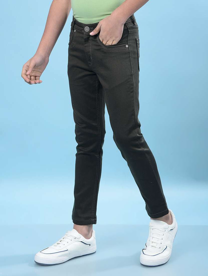 Boys Solid Mid Rise Slim Fit Jeans - 21985142 -  Standard Image - 1