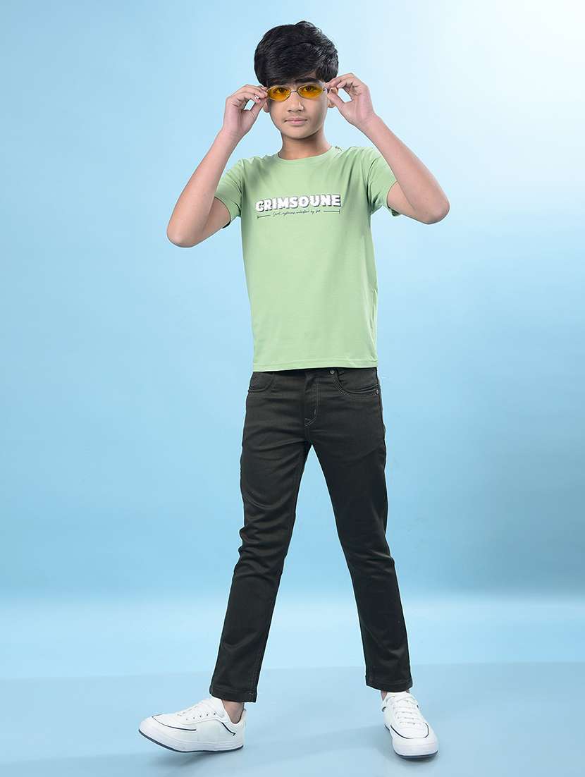 Boys Solid Mid Rise Slim Fit Jeans - 21985142 -  Standard Image - 4