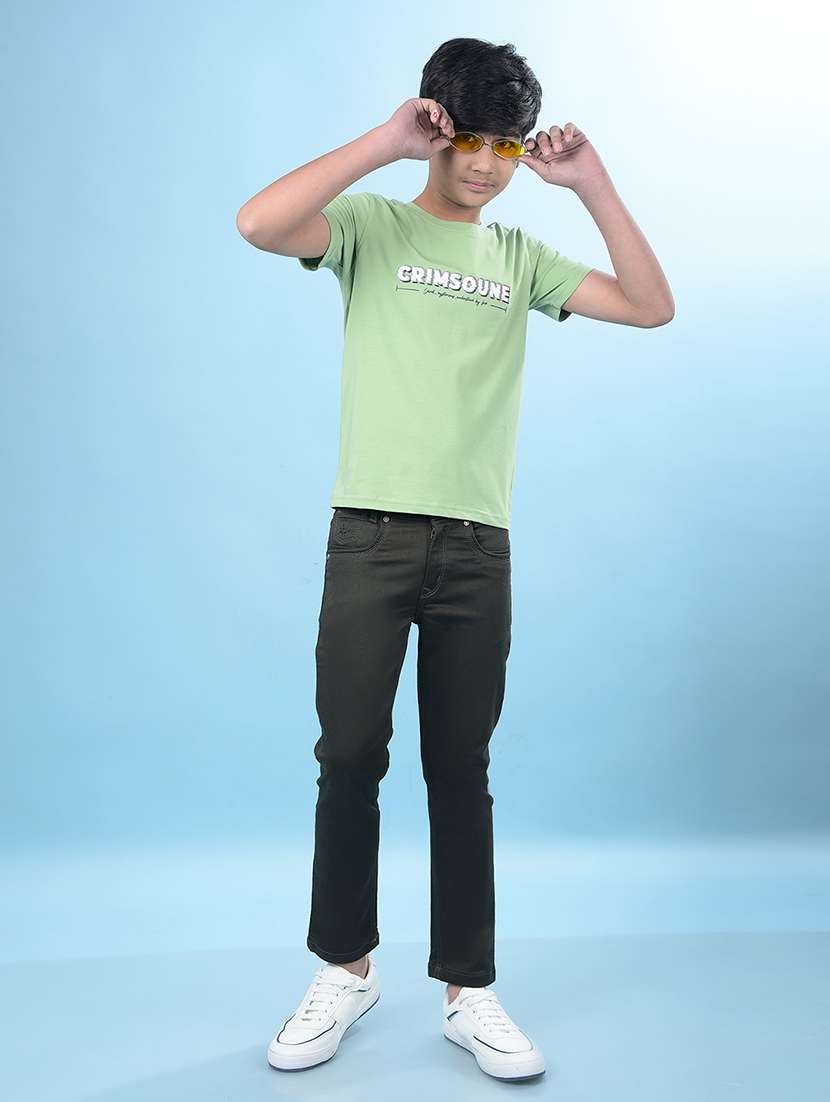 Boys Solid Mid Rise Slim Fit Jeans - 21985142 -  Standard Image - 6
