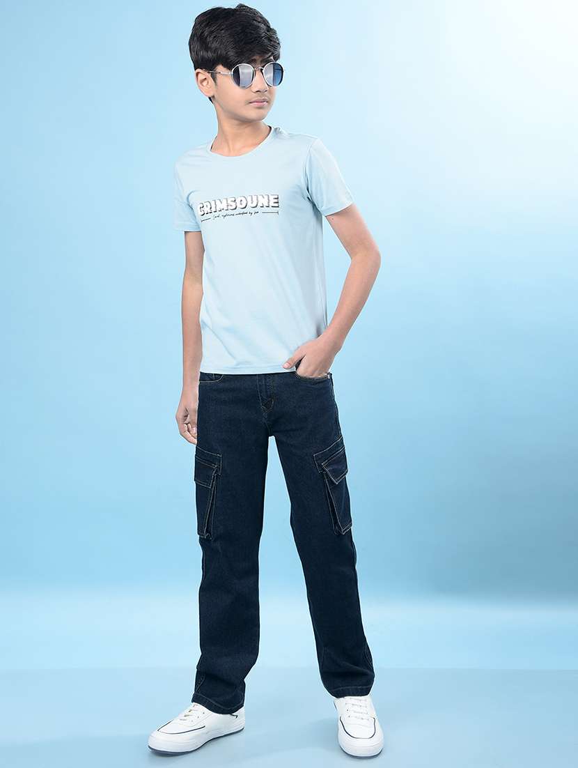 boys solid mid rise straight fit jeans - 21985145 -  Standard Image - 4