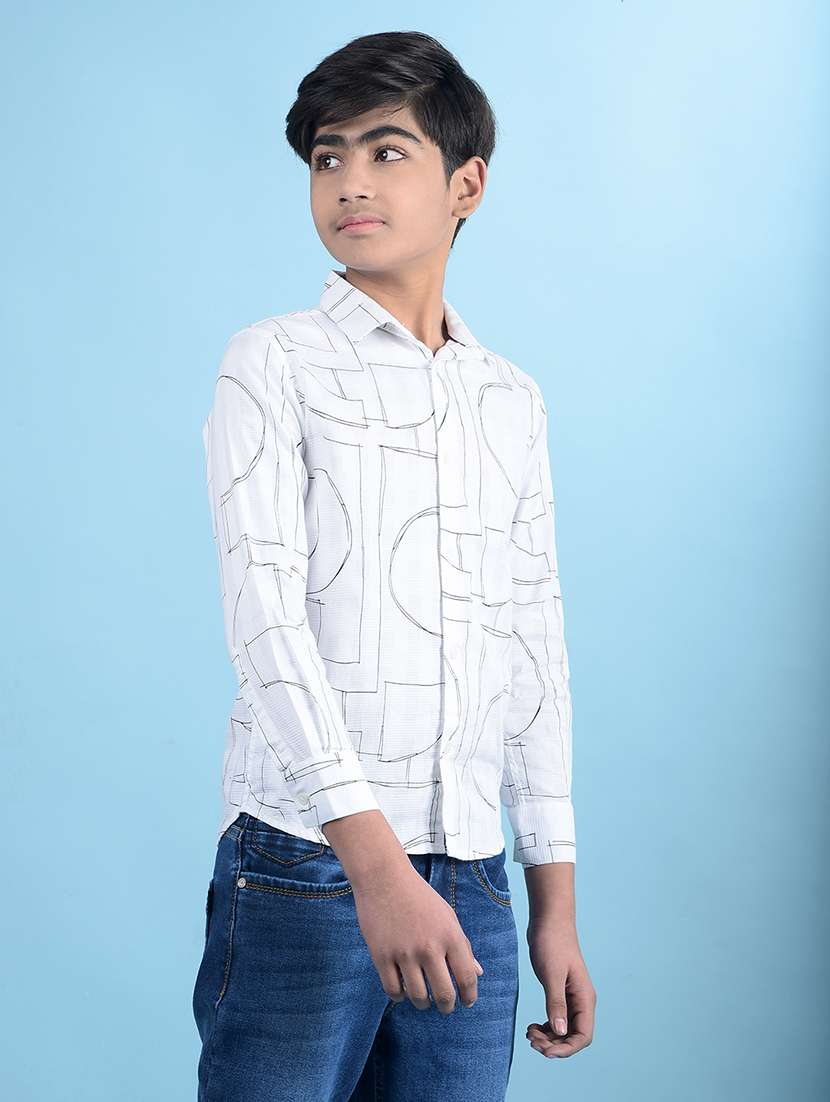 boys printed collared regular fit shirt - 21985169 -  Standard Image - 1