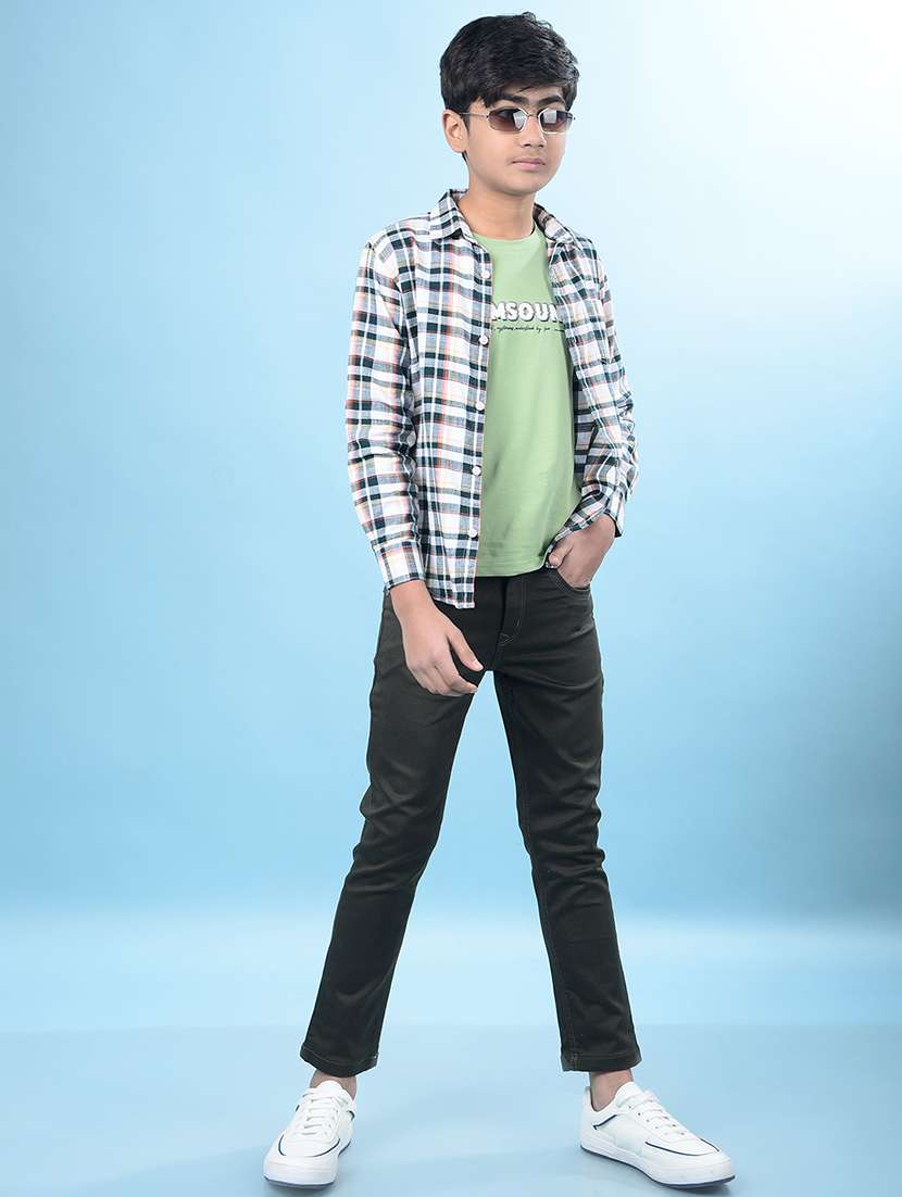 boys checkerd collared regular fit shirt - 21985172 -  Standard Image - 4