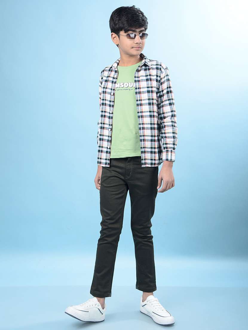 boys checkerd collared regular fit shirt - 21985172 -  Standard Image - 6