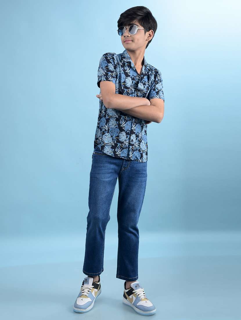 boys tropical print collared regular fit shirt - 21985177 -  Standard Image - 4