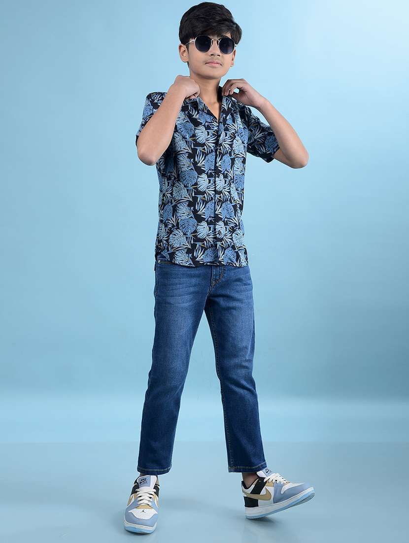 boys tropical print collared regular fit shirt - 21985177 -  Standard Image - 6
