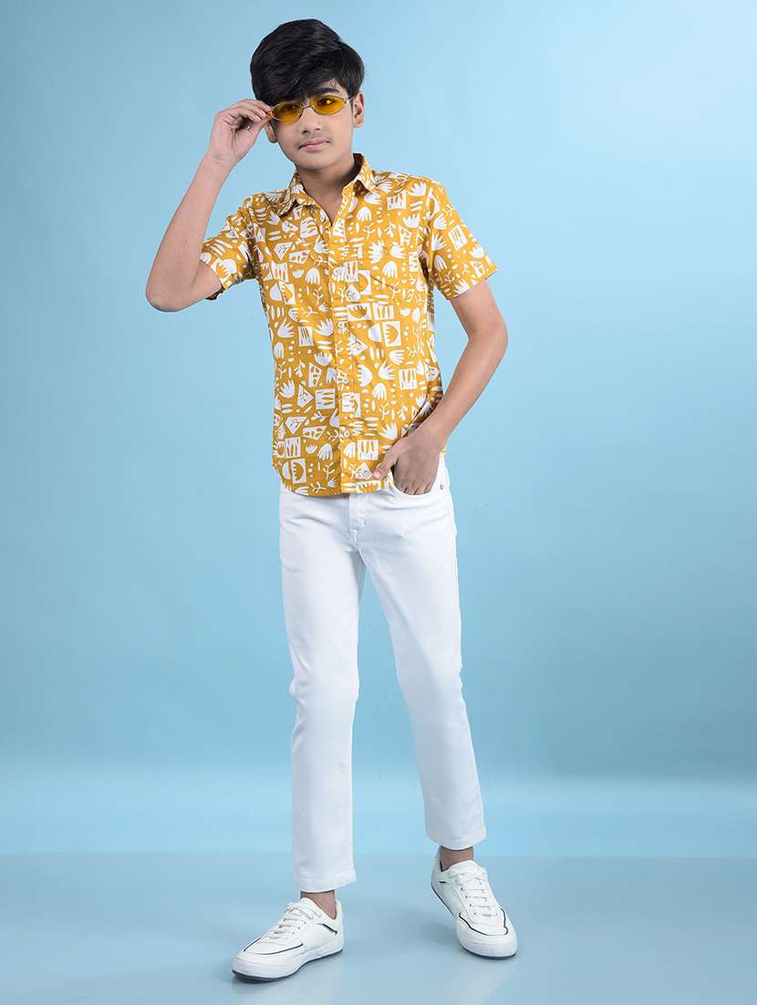 boys printed collared regular fit shirt - 21985178 -  Standard Image - 4