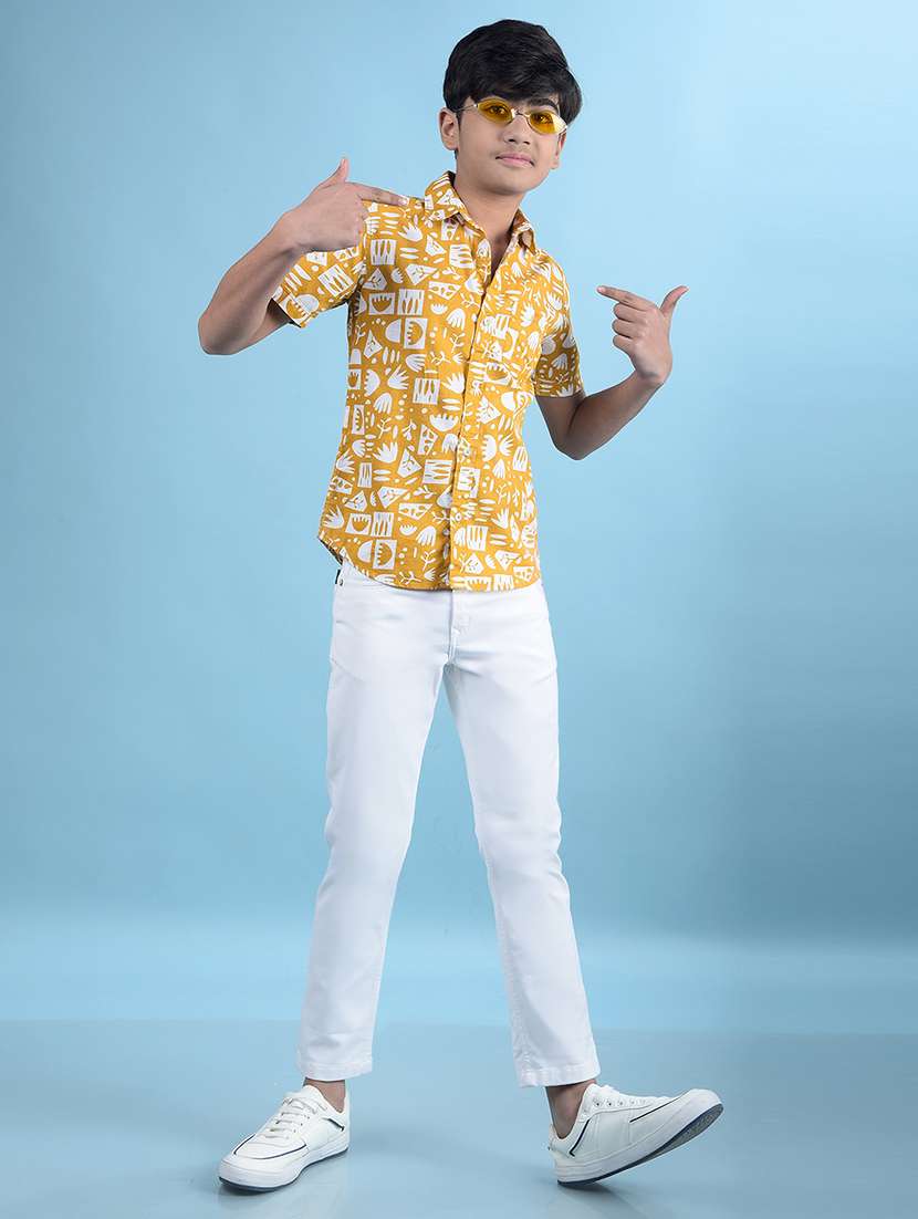 boys printed collared regular fit shirt - 21985178 -  Standard Image - 6