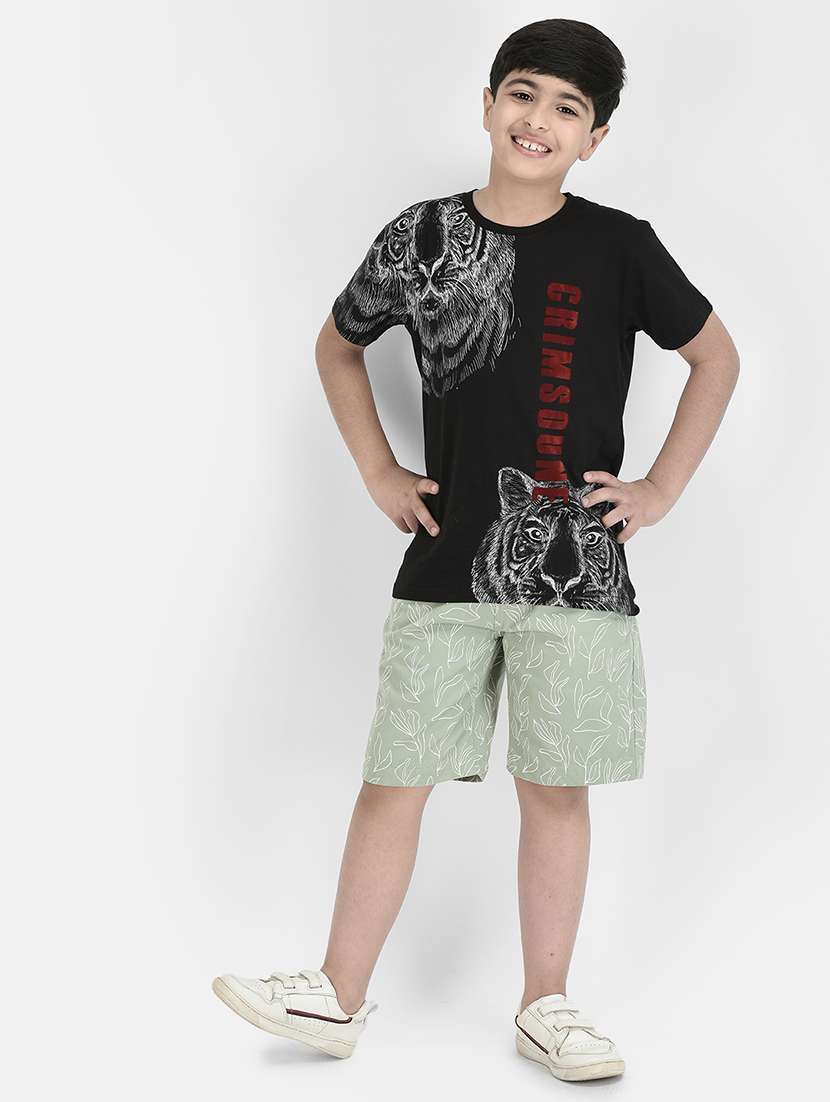 boys printed mid rise regular fit shorts  - 21985186 -  Standard Image - 4