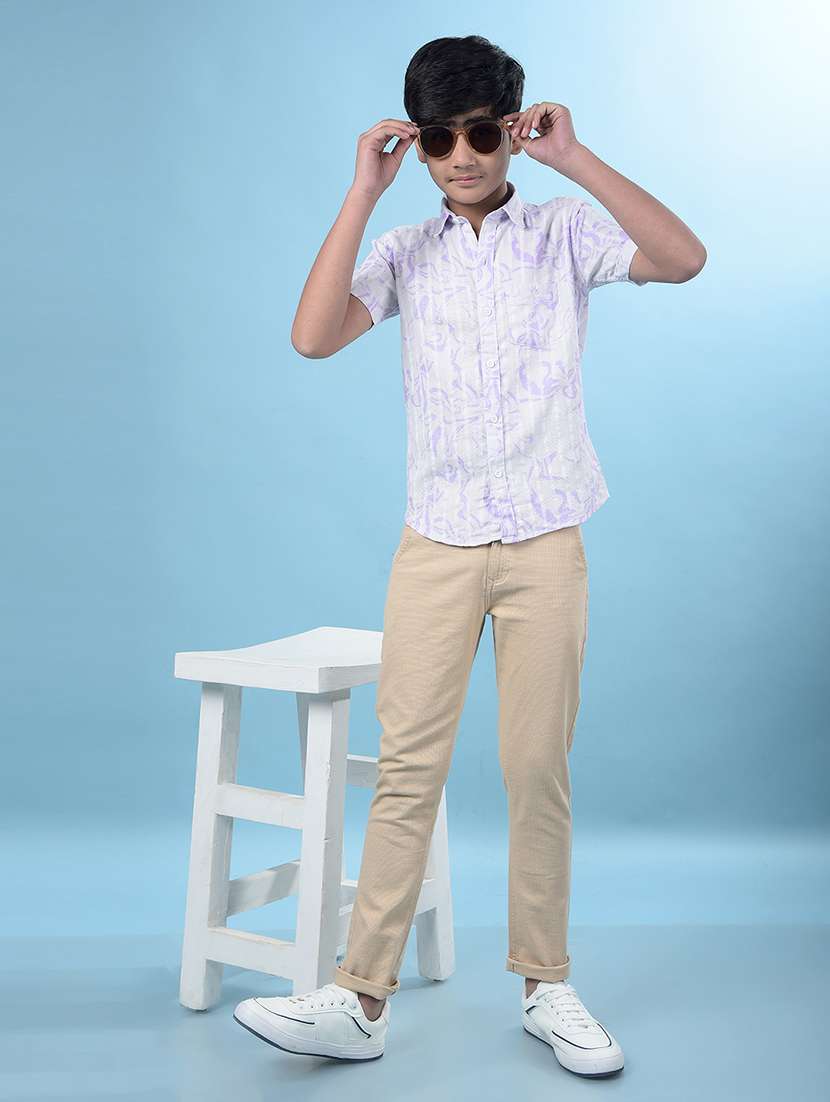 boys solid mid rise slim fit chinos  - 21985193 -  Standard Image - 4