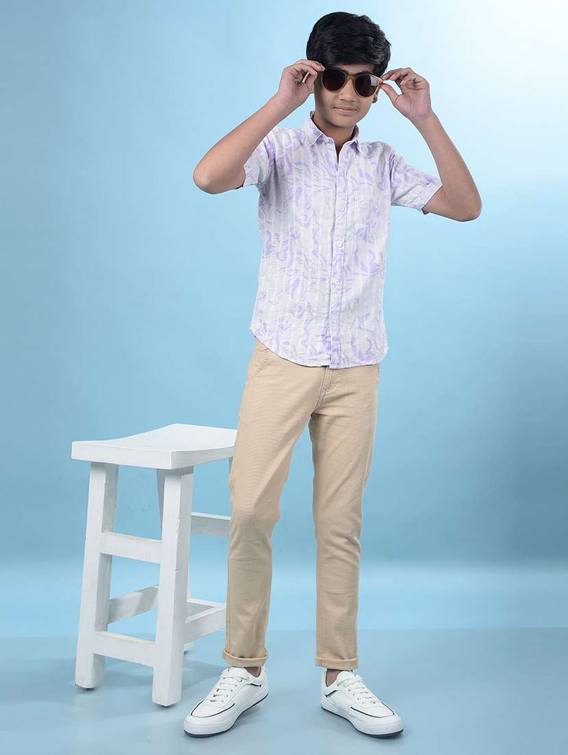 boys solid mid rise slim fit chinos  - 21985193 -  Standard Image - 6