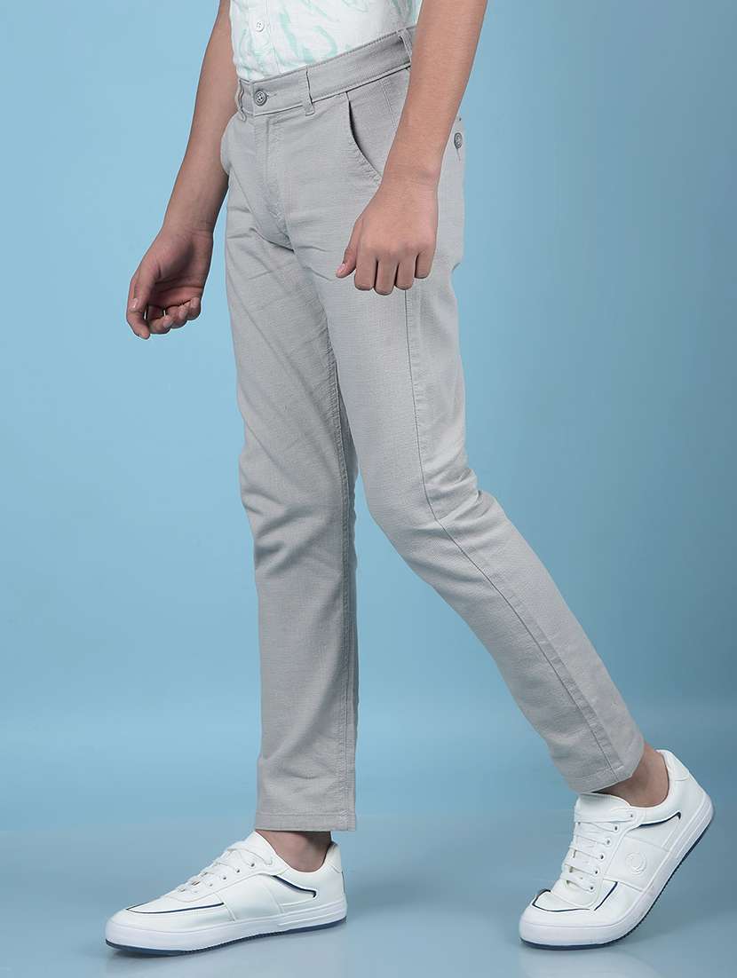 boys solid mid rise slim fit chinos  - 21985194 -  Standard Image - 1