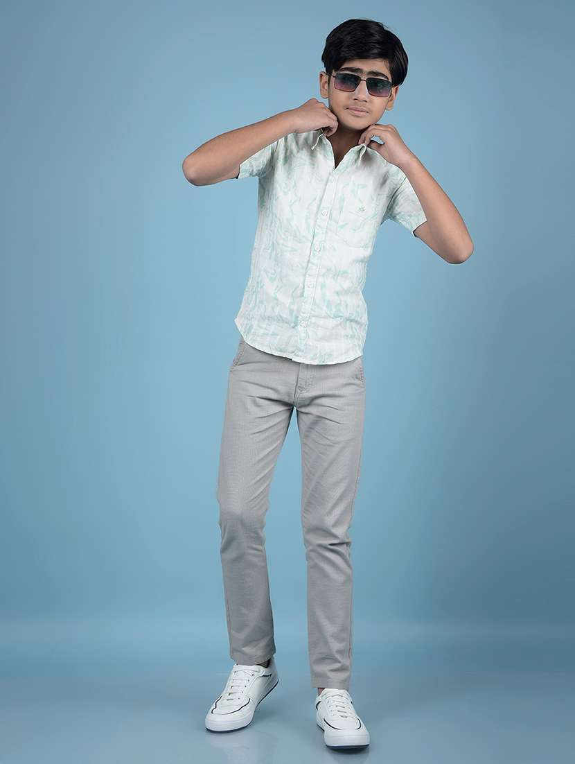 boys solid mid rise slim fit chinos  - 21985194 -  Standard Image - 4