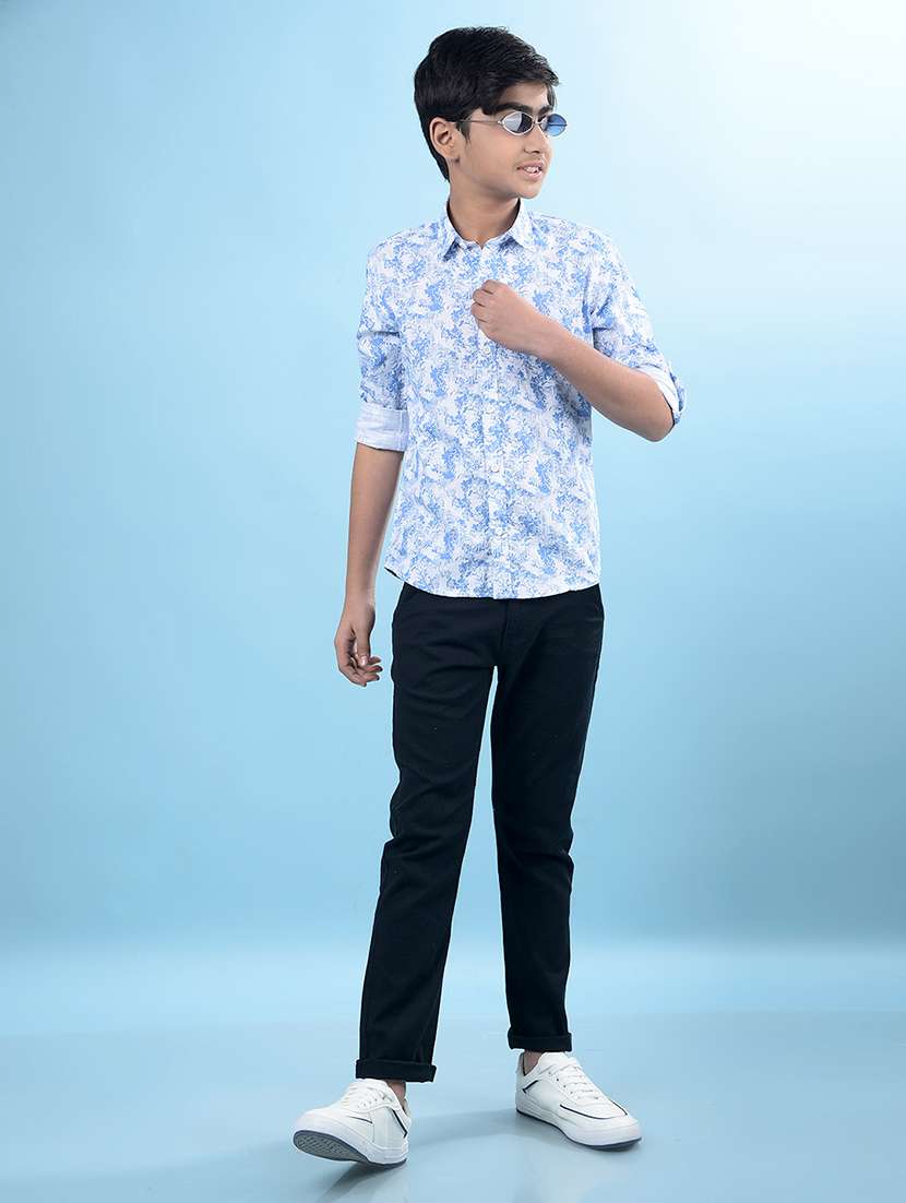 boys solid mid rise slim fit chinos  - 21985196 -  Standard Image - 4