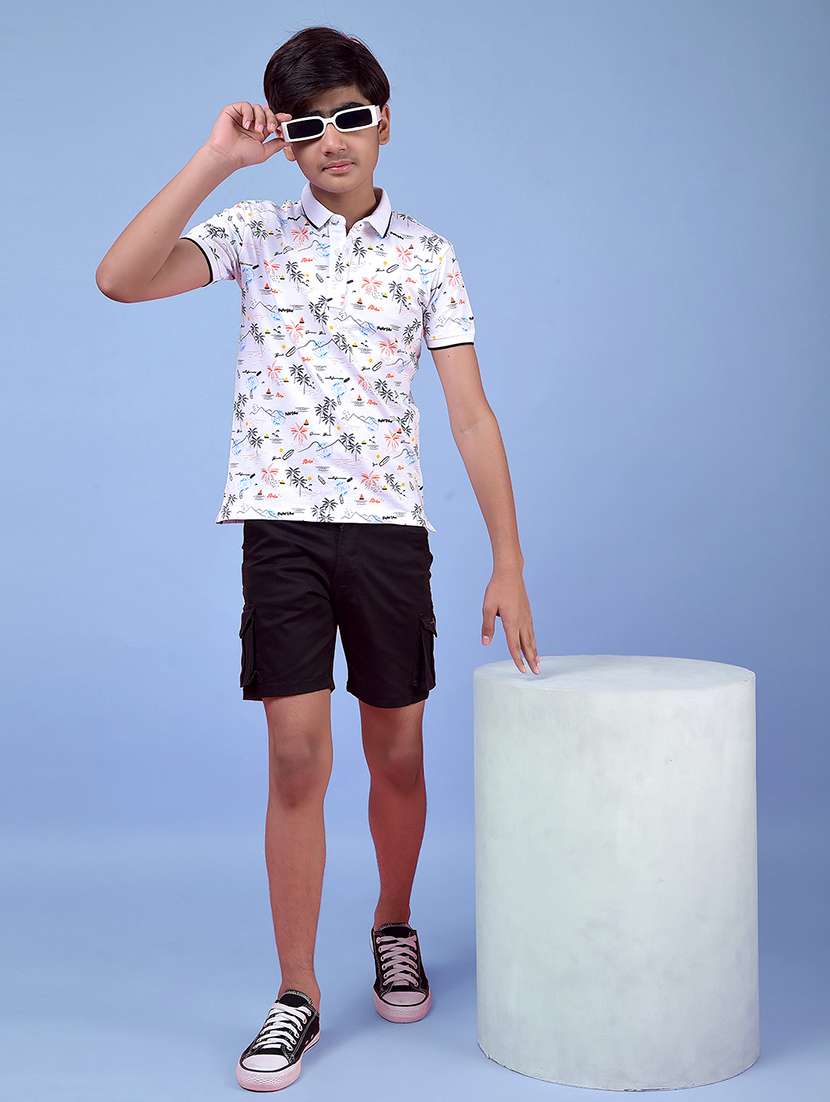 boys printed short sleeve regular fit polo t-shirt - 21985199 -  Standard Image - 6