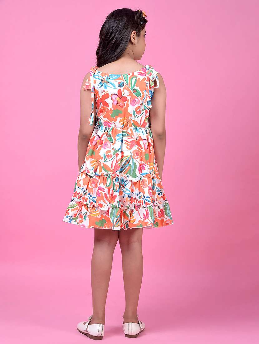 girls printed sleeveless tiered dress - 21985224 -  Standard Image - 4