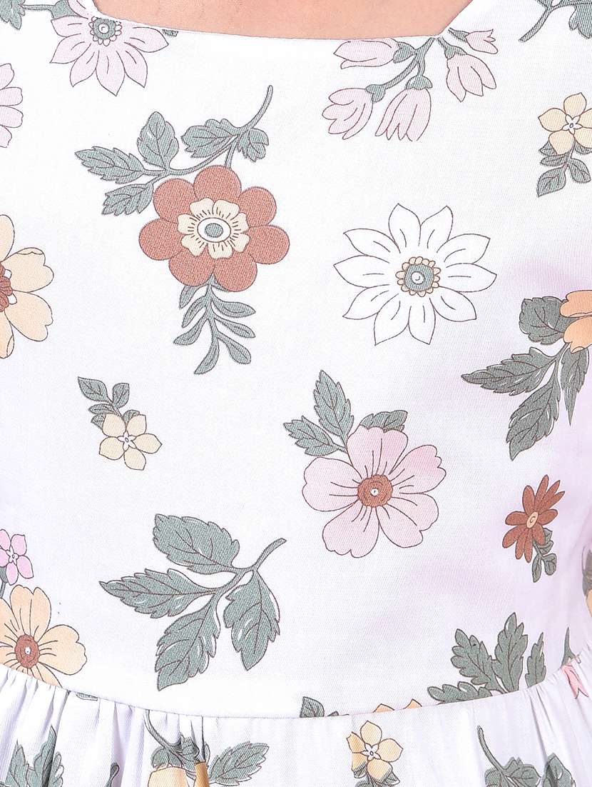 girls floral print puff sleeve a-line dress - 21985227 -  Standard Image - 6