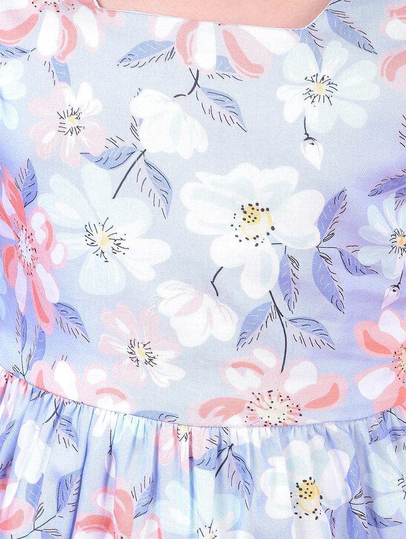 women floral print puff sleeve a-line dress - 21985230 - Standard Image - 6