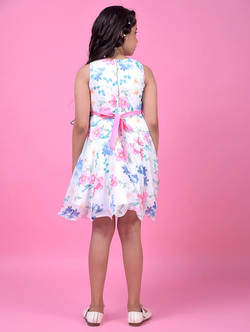 girls floral print sleeveless fit & flare dress - 21985236 - Standard Image - 4